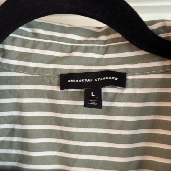 Universal Standard Hamptons Smocked Shirtdress size L 22/24 Green and white - Picture 8 of 13